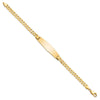 14k Polished Solid Chain/Solid Plate Curb Link Soft Diamond Shape 33x10mm Plate 8 inch ID Bracelet