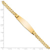 14k Polished Solid Chain/Solid Plate Curb Link Soft Diamond Shape 33x10mm Plate 8 inch ID Bracelet