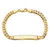 14k Polished Solid Chain/Solid Plate Curb Link 34x7mm Plate 7 inch ID Bracelet