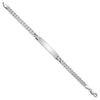 14k White Gold Polished Solid Chain/Solid Plate Flat Curb Link 34x7mm Plate 8 inch ID Bracelet