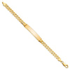 14k Polished Solid Chain/Solid Plate Curb Link 38x7.5mm Plate 7 inch ID Bracelet