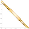 14k Polished Solid Chain/Solid Plate Curb Link 38x7.5mm Plate 7 inch ID Bracelet