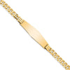 14k Polished Solid Chain/Solid Plate Curb Link Soft Diamond Shape 37.5x10mm Plate 7 inch ID Bracelet