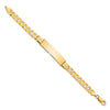 14k Polished Solid Chain/Solid Plate Curb Link 37x9mm Plate 8 inch ID Bracelet