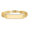 14k Polished Solid Chain/Solid Plate Curb Link 37x9mm Plate 8 inch ID Bracelet
