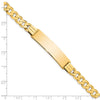 14k Polished Solid Chain/Solid Plate Curb Link 37x9mm Plate 8 inch ID Bracelet