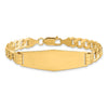 14k Polished Solid Chain/Solid Plate Curb Link Soft Diamond Shape 37.5x14mm Plate 7 inch ID Bracelet