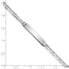 14k White Gold Polished Solid Chain/Solid Plate Anchor Link 25.5x4.8mm Plate 8 inch ID Bracelet