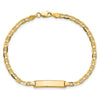 14k Polished Solid Chain/Solid Plate Anchor Link 19.5x4.5mm Plate 7 inch ID Bracelet