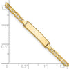 14k Polished Solid Chain/Solid Plate Anchor Link 19.5x4.5mm Plate 7 inch ID Bracelet