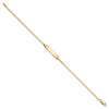 14k Polished Solid Chain/Solid Plate Flat Curb Link 19.5x3.5mm Plate 7 inch ID Bracelet