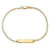 14k Polished Solid Chain/Solid Plate Flat Curb Link 19.5x3.5mm Plate 7 inch ID Bracelet