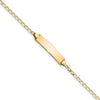 14k Polished Solid Chain/Solid Plate Flat Curb Link 19.5x3.5mm Plate 7 inch ID Bracelet