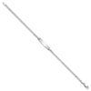 14k White Gold Polished Solid Chain/Solid Plate Flat Curb Link Soft Diamond Shape 19.5x5.5mm Plate 7 inch ID Bracelet