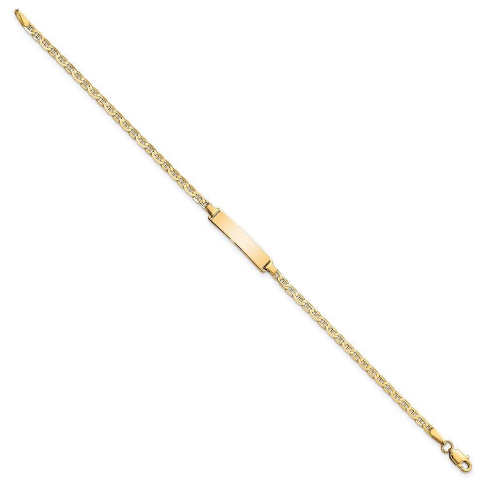 14k Polished Solid Chain/Solid Plate Flat Anchor Link 22.5x4.5mm Plate 8 inch ID Bracelet