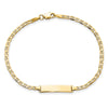 14k Polished Solid Chain/Solid Plate Flat Anchor Link 22.5x4.5mm Plate 8 inch ID Bracelet