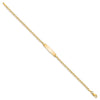 14k Polished Solid Chain/Solid Plate Flat Anchor Link Soft Diamond Shape 19.5x5.2mm Plate 7 inch ID Bracelet
