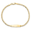 14k Polished Solid Chain/Solid Plate Flat Anchor Link Soft Diamond Shape 19.5x5.2mm Plate 7 inch ID Bracelet