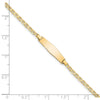 14k Polished Solid Chain/Solid Plate Flat Anchor Link Soft Diamond Shape 19.5x5.2mm Plate 7 inch ID Bracelet