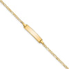 14k Polished Solid Chain/Solid Plate Flat Figaro Link 19.5x4.5mm Plate 8 inch ID Bracelet