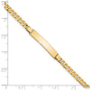 14k Polished Solid Chain/Solid Plate Flat Curb Link 26.5x5.5mm Plate 8 inch ID Bracelet