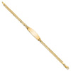 14k Polished Solid Chain/Solid Plate Flat Curb Link Soft Diamond Shape 28x9.8mm Plate 7 inch ID Bracelet