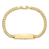 14k Polished Solid Chain/Solid Plate Flat Curb Link Soft Diamond Shape 28x9.8mm Plate 7 inch ID Bracelet