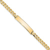 14k Polished Solid Chain/Solid Plate Flat Curb Link 32.5x6.5mm Plate 8 inch ID Bracelet