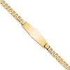 14k Polished Solid Chain/Solid Plate Flat Curb Link Soft Diamond Shape 28x9.3mm Plate 7 inch ID Bracelet