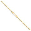 14k Polished Solid Chain/Solid Plate Flat Figaro Link 32.5x6.2mm Plate 7 inch ID Bracelet
