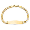 14k Polished Solid Chain/Solid Plate Anchor Link Soft Diamond Shape 33x9.8mm Plate 8 inch ID Bracelet