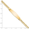 14k Polished Solid Chain/Solid Plate Anchor Link Soft Diamond Shape 33x9.8mm Plate 8 inch ID Bracelet