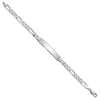 14k White Gold Polished Solid Chain/Solid Plate Figaro Link 33.5x7mm Plate 7 inch ID Bracelet