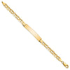 14k Polished Solid Chain/Solid Plate Anchor Link 38x7.8mm Plate 8 inch ID Bracelet