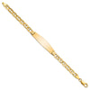 14k Polished Solid Chain/Solid Plate Anchor Link Soft Diamond Shape 37.5x11mm Plate 8 inch ID Bracelet