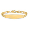 14k Polished Solid Chain/Solid Plate Anchor Link Soft Diamond Shape 37.5x11mm Plate 8 inch ID Bracelet