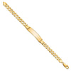 14k Polished Solid Chain/Solid Plate Flat Curb Link 37x9mm Plate 8 inch ID Bracelet