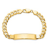 14k Polished Solid Chain/Solid Plate Flat Curb Link 37x9mm Plate 8 inch ID Bracelet
