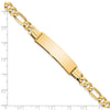 14k Polished Solid Chain/Solid Plate Flat Figaro Link 36.5x9mm Plate 8 inch ID Bracelet