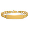 14k Polished Solid Chain/Solid Plate Curb Link 37x9mm Plate 7 inch ID Bracelet
