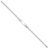 14k White Gold Polished Solid Chain/Solid Plate Flat Curb Link Soft Diamond Shape 24.5x7.5mm Plate 8 inch ID Bracelet