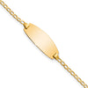 14k Polished Solid Chain/Solid Plate Curb Link Oval 18.5x8.5mm Plate 5.5 inch Baby/Child ID Bracelet