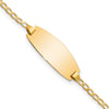 14k Polished Solid Chain/Solid Plate Curb Link Oval 18.5x8.5mm Plate 6 inch Baby/Child ID Bracelet