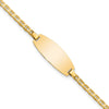 14k Polished Solid Chain/Solid Plate Anchor Link Oval 18.5x8mm Plate 5.5 inch Baby/Child ID Bracelet