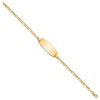 14k Polished Solid Chain/Solid Plate Figaro Link Oval 24x10.5mm Plate 7 inch ID Bracelet