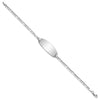 14k White Gold Polished Solid Chain/Solid Plate Figaro Link Oval 24x10.5mm Plate 7 inch ID Bracelet