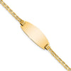 14k Polished Solid Chain/Solid Plate Anchor Link Oval 24x10.5mm Plate 7 inch ID Bracelet