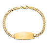 14k Polished Solid Chain/Solid Plate Curb Link Oval 27x11.5mm Plate 8 inch ID Bracelet
