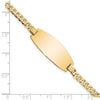 14k Polished Solid Chain/Solid Plate Curb Link Oval 27x11.5mm Plate 8 inch ID Bracelet