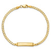 14k Polished Solid Chain/Solid Plate Curb Link Diamond-cut 20x5mm Plate 8 inch ID Bracelet